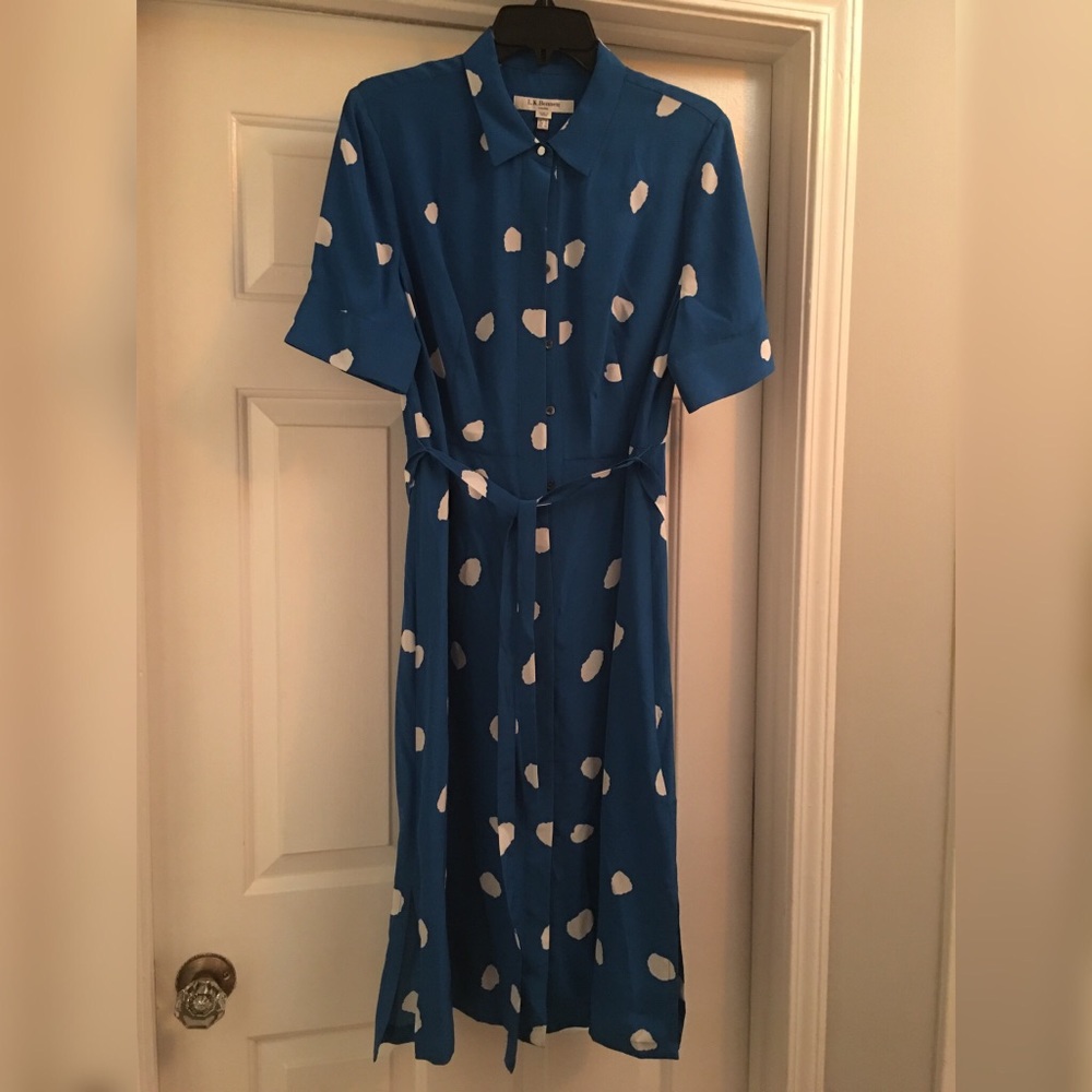 LK Bennett blue size 10 Penila polka dot dress NWT - Picture 5 of 7